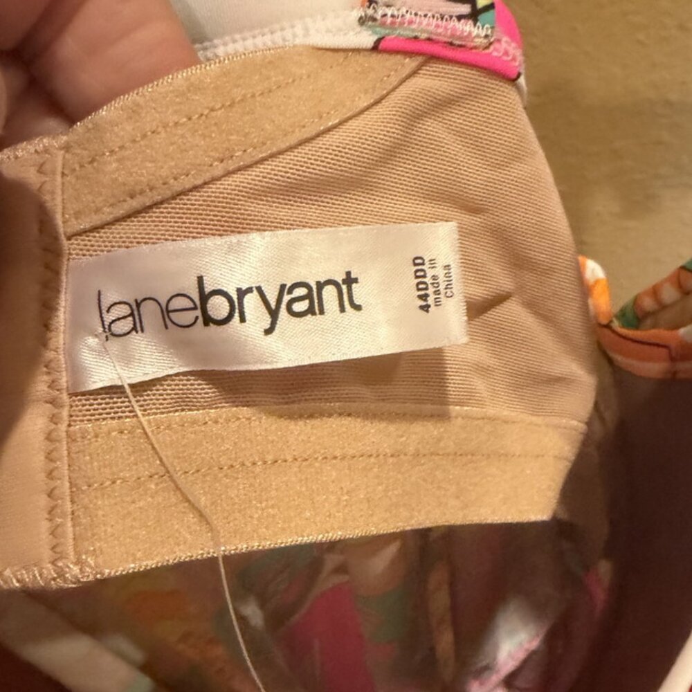NWT Lane Bryant Swim Top Cacique Tankini 44DDD Underwire Molded Cup Adjust Strap - Picture 7 of 11